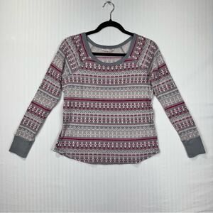 Victoria’s Secret Long-Sleeve Fair Isle Print Thermal Top Women’s Size Small